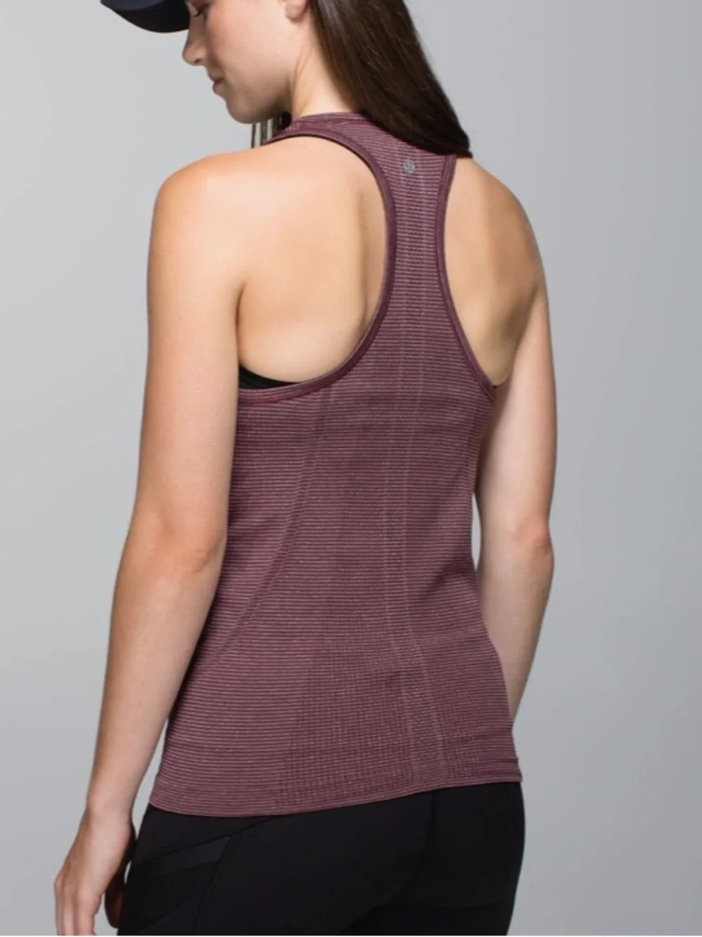 Lululemon Run: Swiftly Tech Tank Tonka Stripe Heathered Bordeaux Size 4